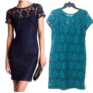 Nine West Lace Crochet Overlay Dress